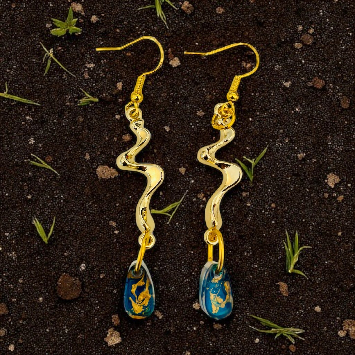 Hand-Painted Resin Earrings | Unique Handmade Art Jewelry | Colorful Statement Danglers | Lightweight | Gift for Her | Fashion Earrings