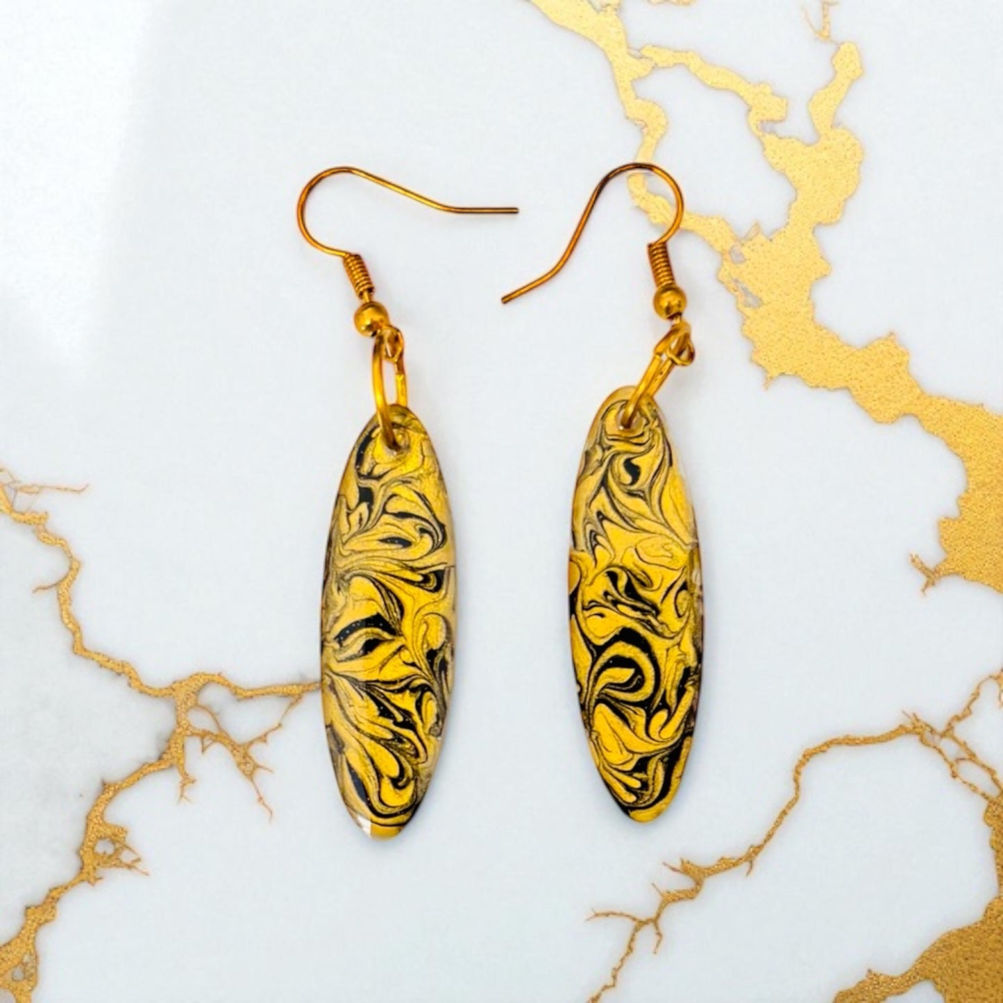 Oval Swirl Resin Earrings