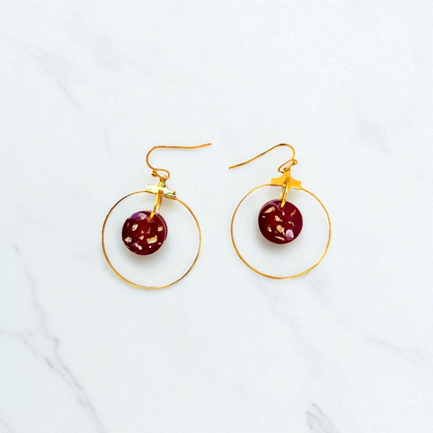 Ruby Disc Hoop Earrings