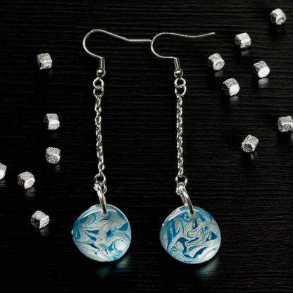 Oval Swirl Resin Drop Earrings
