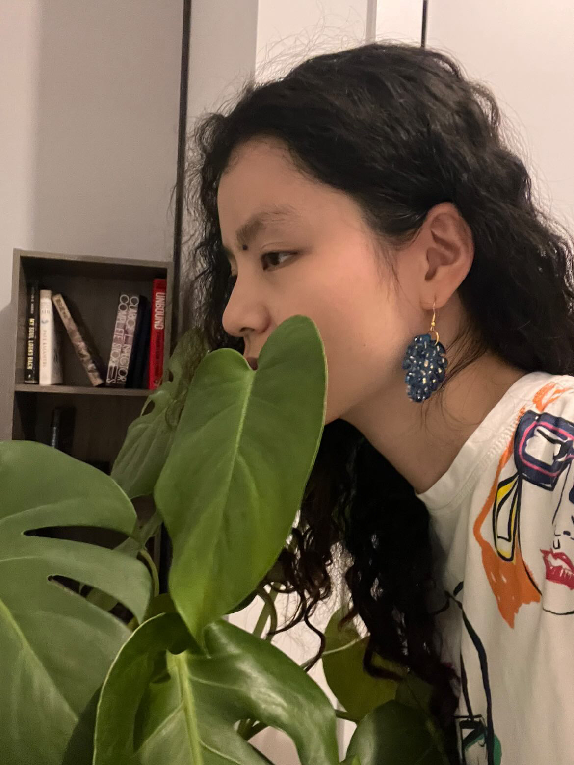 Hand Painted Leaf Earrings | Unique Handmade Resin Jewelry | Colorful Vibrant Danglers | Statement Earring | Gift for Her | Unique Gift Idea