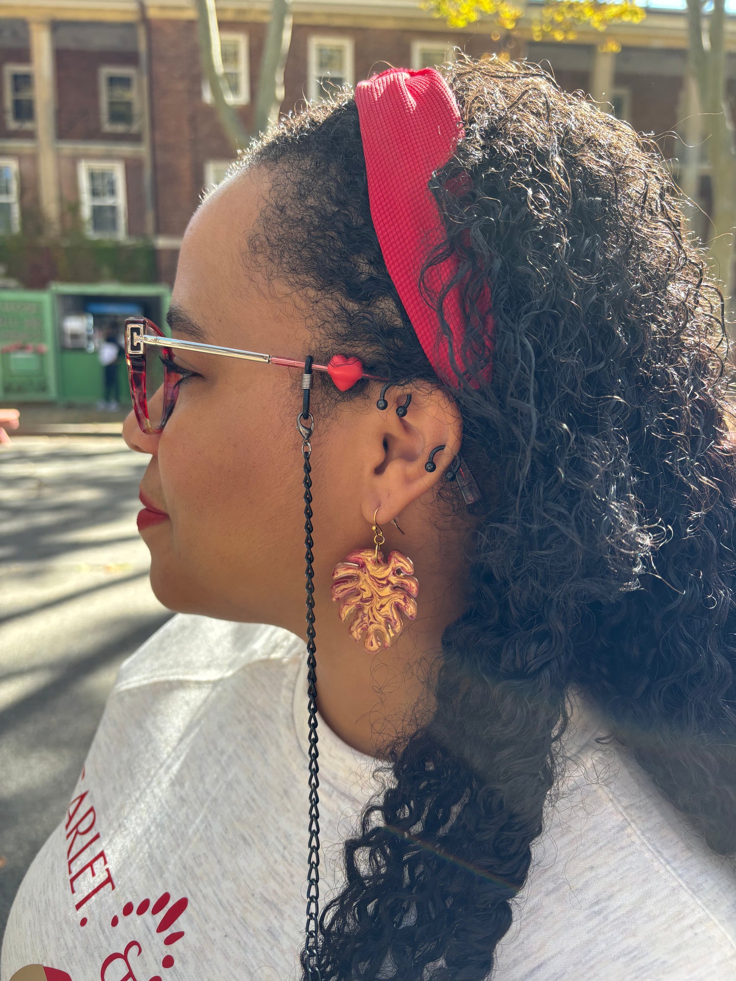 Hand Painted Leaf Earrings | Unique Handmade Resin Jewelry | Colorful Vibrant Danglers | Statement Earring | Gift for Her | Unique Gift Idea