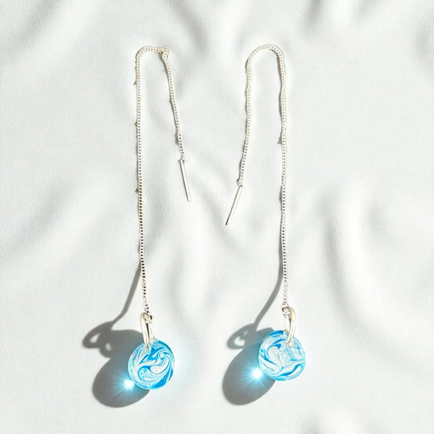 Thread Circles Swirl Resin Earrings