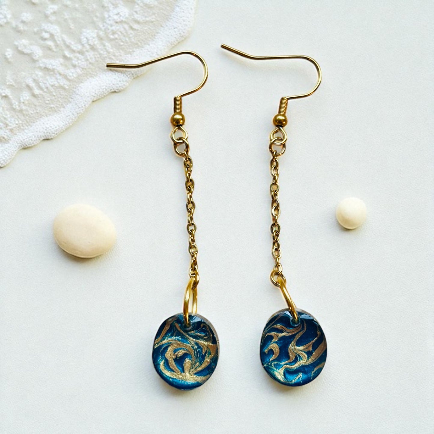 Hand-Painted Resin Earrings | Unique Handmade Art Jewelry | Colorful Statement Danglers | Lightweight | Gift for Her | Fashion Earrings