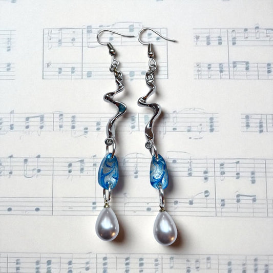 Hand-Painted Resin Earrings | Unique Handmade Art Jewelry | Colorful Statement Danglers | Lightweight | Gift for Her | Fashion Earrings