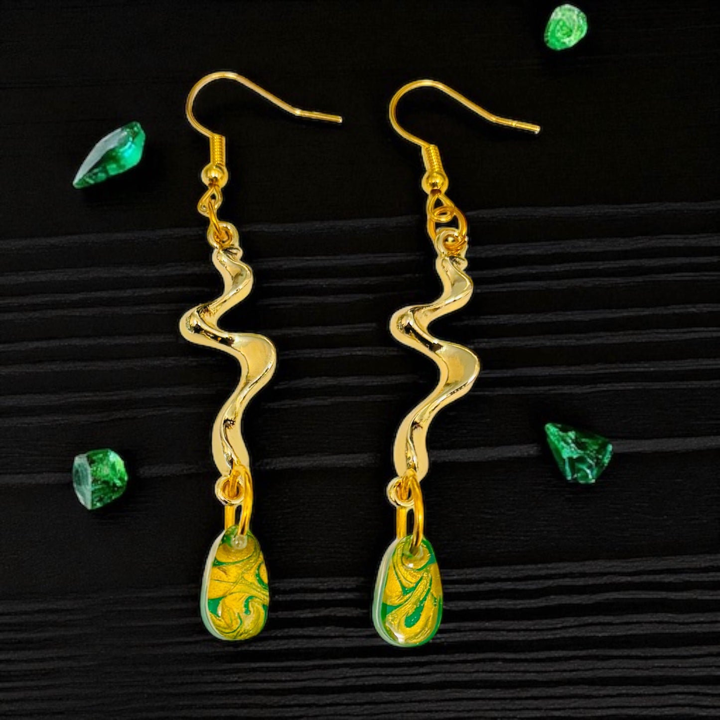 Hand-Painted Resin Earrings | Unique Handmade Art Jewelry | Colorful Statement Danglers | Lightweight | Gift for Her | Fashion Earrings