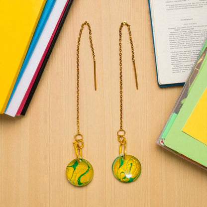 Thread Circles Swirl Resin Earrings