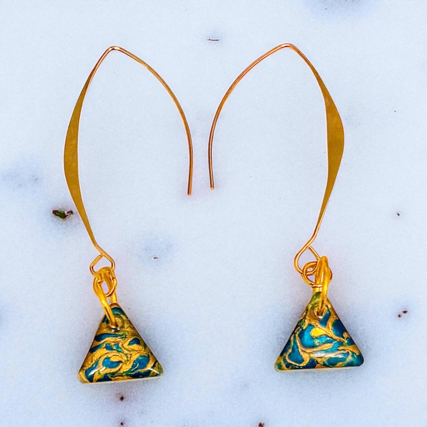 Hand-painted Art Earrings, Unique Handmade Resin Earrings, Colorful Vibrant Danglers, Birthday, Holiday gift