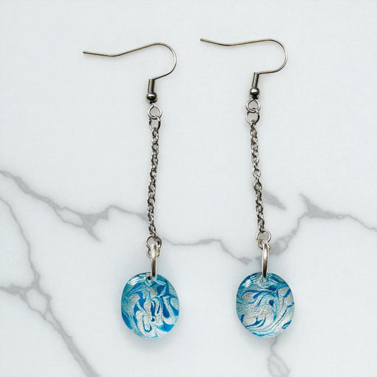 Hand-Painted Resin Earrings | Unique Handmade Art Jewelry | Colorful Statement Danglers | Lightweight | Gift for Her | Fashion Earrings