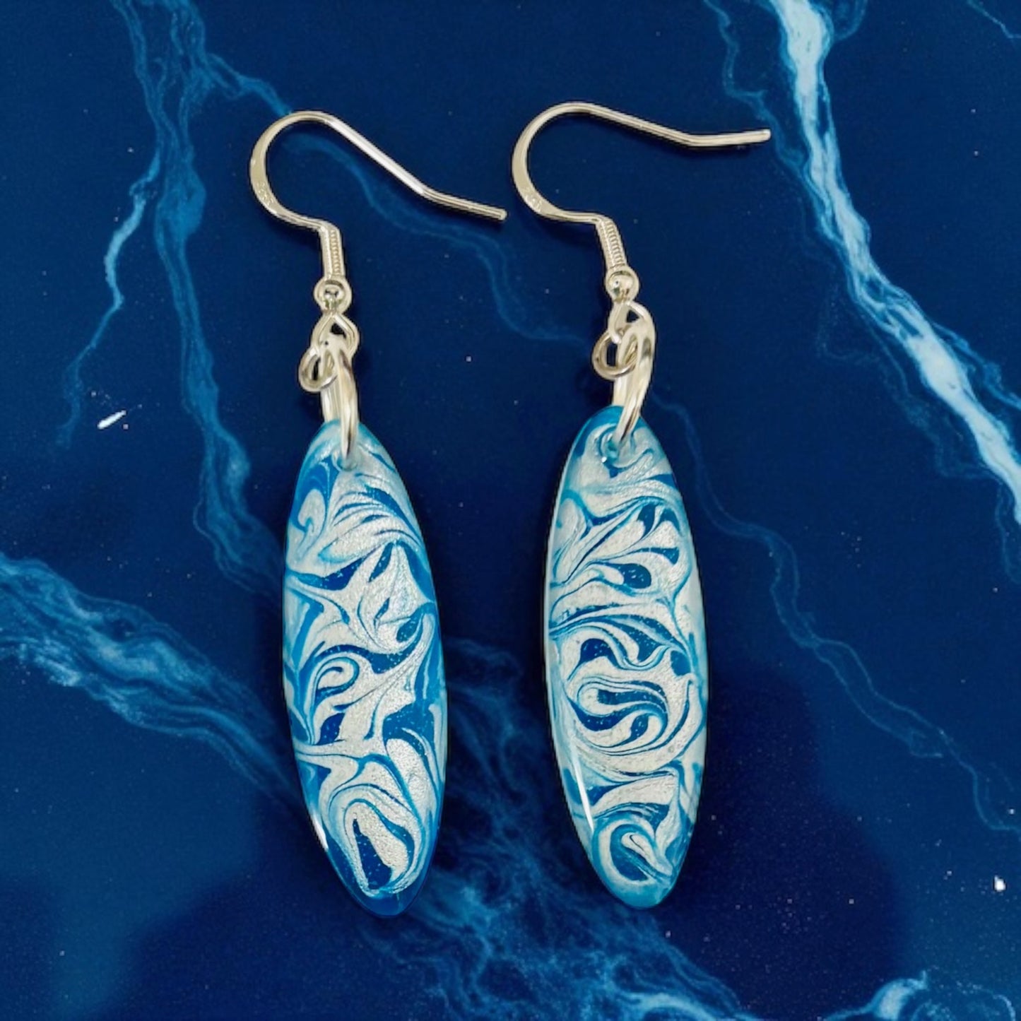 Oval Swirl Resin Earrings