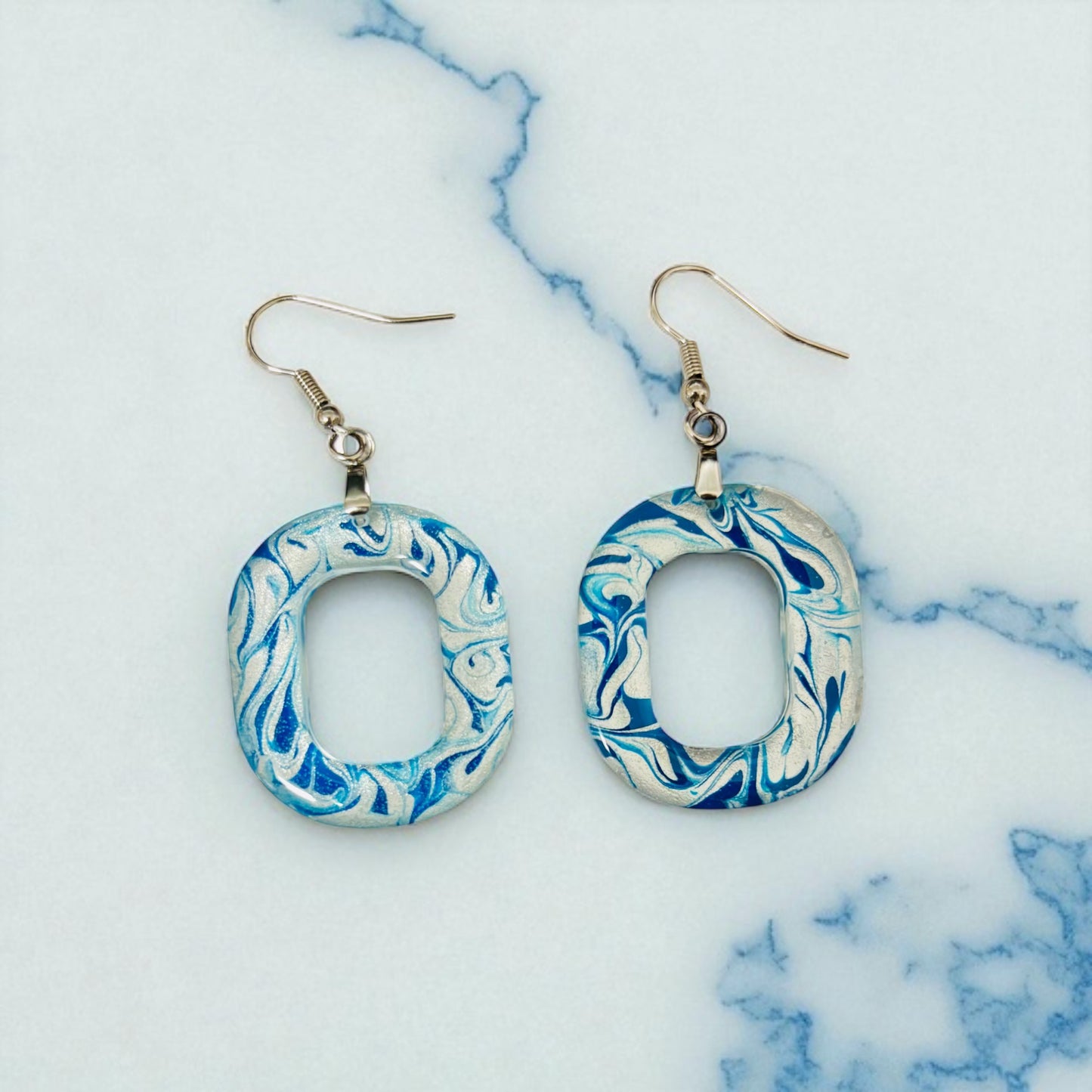 Circle Swirl Resin Earrings