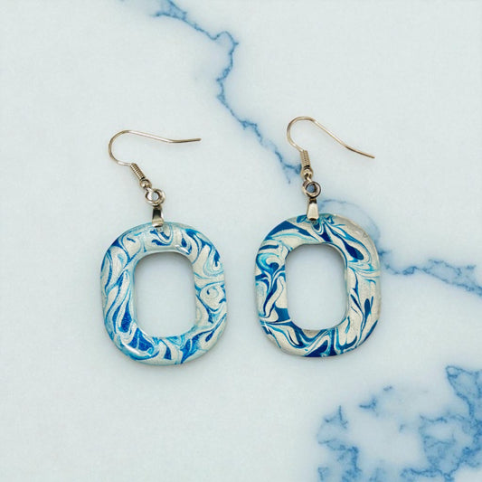 Circle Swirl Resin Earrings