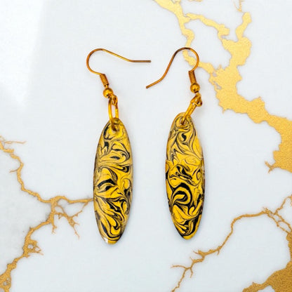 Oval Swirl Resin Earrings