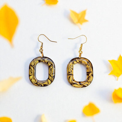 Circle Swirl Resin Earrings