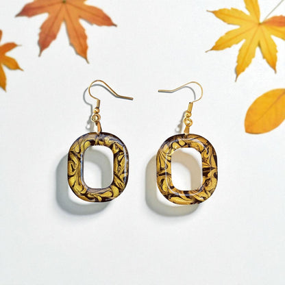 Circle Swirl Resin Earrings
