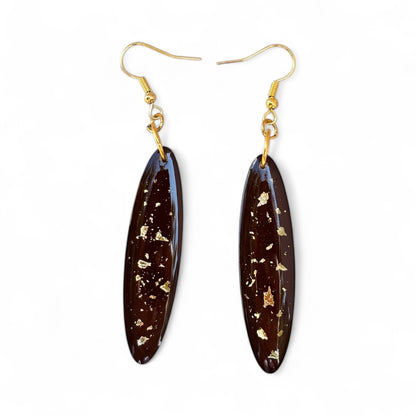 Oval Gold Speckle Resin Earrings