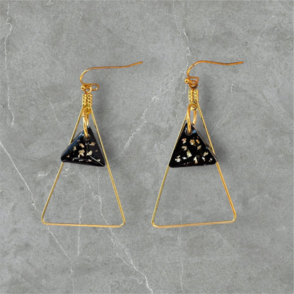 Triangle Noir Earrings