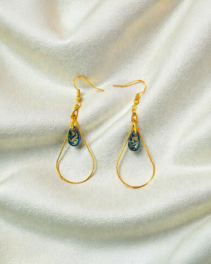 Teal Teardrop Charm Earrings