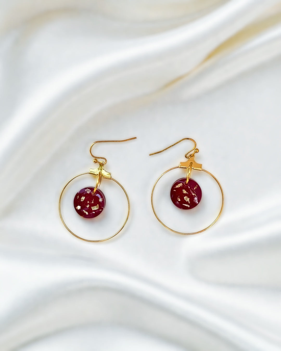 Ruby Disc Hoop Earrings