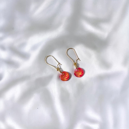 Mini Circle Swirl Earrings