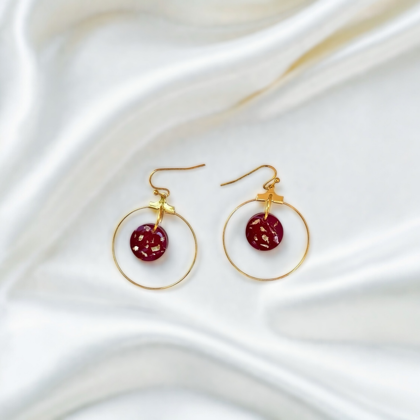 Ruby Disc Hoop Earrings