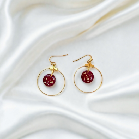 Ruby Disc Hoop Earrings
