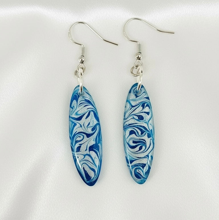 Oval Swirl Resin Earrings