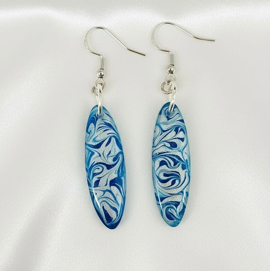 Oval Swirl Resin Earrings