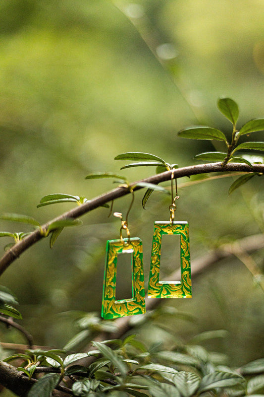 Hand-Painted Resin Earrings | Unique Handmade Art Jewelry | Colorful Statement Danglers | Lightweight | Gift for Her | Fashion Earrings (Copy)