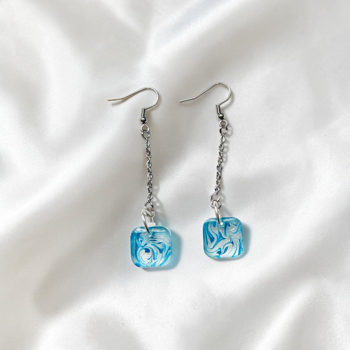 Square Swirl Resin Earrings
