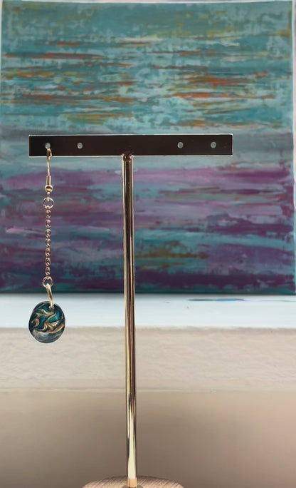 Oval Swirl Resin Drop Earrings